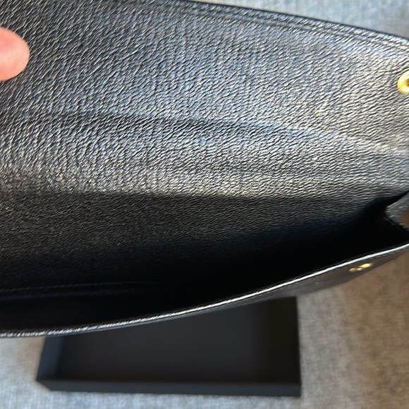 EUC Miu Miu Black and Gold Pebbled Leather Clutch - Picture 14 of 16